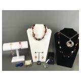 Hand Blown Glass Costume Jewelry Pieces