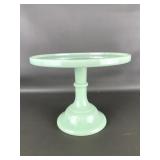 Vtg Jadeite Glass Pedestal Cake Stand