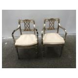 Vintage handmade wooden spray painted chairs