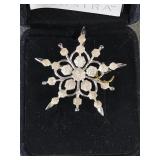 Sterling Silver Illustra Snowflake Brooch Pin
