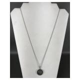 Sterling Silver Samurai Warrior Medallion Necklace