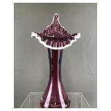 Vtg Fenton Art Glass Jack In The Pulpit Vase