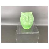 Fenton Green Glass Owl Figurine W Box
