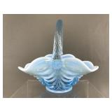 Manganese Glow Glass Aqua Opalescent Basket