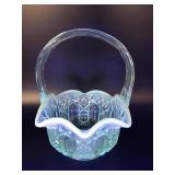 Manganese Glow Glass Aqua Opalescent Basket