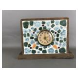 Mid-century Mosaic Tile Mantle Clock