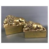 Vintage Golden Lion Plastic Resin Trinket Boxes