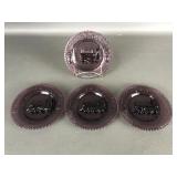 Vtg Amethyst Glass Mini B&o Train Plates