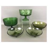 Vtg 1975 Florists Transworld Delivery Green Glass&