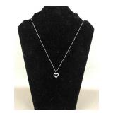 10k & Diamond Heart Necklace
