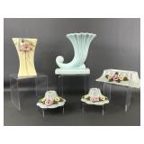 Vtg Mccoy Pottery Cornucopia Vase & Cordelia