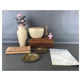 Handcarved Egyptian Hieroglyphics Stone Vases &