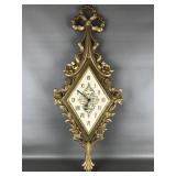 Vtg Hollywood Regency Style Syroco Wall Clock