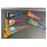 Vintage Souvenir Felt Pennants, China Town&more