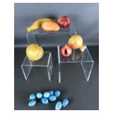 Vintage Carved Alabaster Stone Fruit
