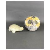 Genuine Alabaster Hand Carved Italian Owl & More