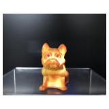 Westmoreland Amberina French Bulldog Glass Figure