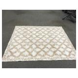 White and Bronze needlepoint Rug