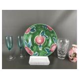 Royal Doulton Crystal Vase, Pier One Ceramic Bowl