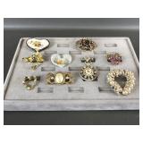 Vintage Costume Jewelry Brooch Pins
