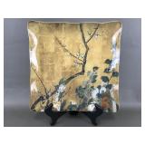 Vintage Korin Japanese Square Glass Plate In