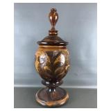Hand Carved Haitian Wooden Jar