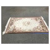 Vintage pink and white flower carpet