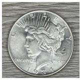 1934 Peace Dollar 90% Silver Coin