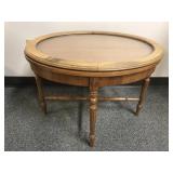 Vintage Wooden Oval Display Side Table