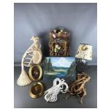 Vintage Oil Paintings & Hanging Macrame & More