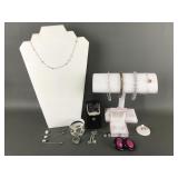 Vintage & Modern Silver Tone Costume Jewelry