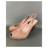 Gemma Libby Edelman Nude Snakeskin Print Shoes