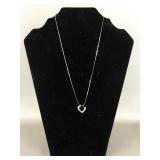 Tested 14k & Diamond Heart Pendant Necklace