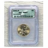 2001-P Sacagawea $1 Graded IGC MS67