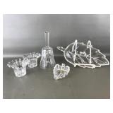 Vtg Borgonovo Candle Holder & Crystal Leaf & More