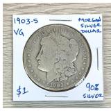 1903-S Morgan Silver Dollar $1 90% Silver