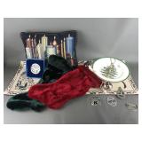 Vtg Silver Plated Ornaments, Spode Platter &