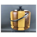 Vtg 1960s Lancraft Woodware Ice Bucket
