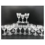Vintage Etched Wine Glasses
