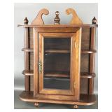 Vintage Wooden Wall Curio Cabinet