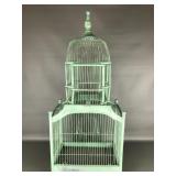 Vintage Painted Wood & Wire Bird Cage