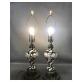 Vtg Capodimonte Porcelain Table Lamps
