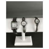 Bulova silver-toned women's crystal watch & more