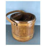 Vintage Barrel Bucket Sewing Supplies Organizer