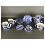 Vintage Japanese Blue Transfer Ware