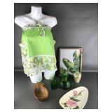 Quirky Handmade Tray, Succulents, Vtg Apron & More