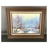 Vtg Oil Painting Water Landscape Signed 'savage'