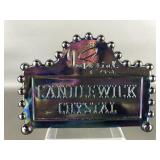 Vintage Imperial Carnival Glass Desk Sign
