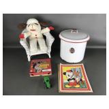 Vintage Enamelware Republic Diaper Pail, Lambchop