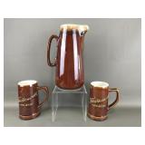 Frankenmuth Michigan Pottery Beer Steins & Pitcher